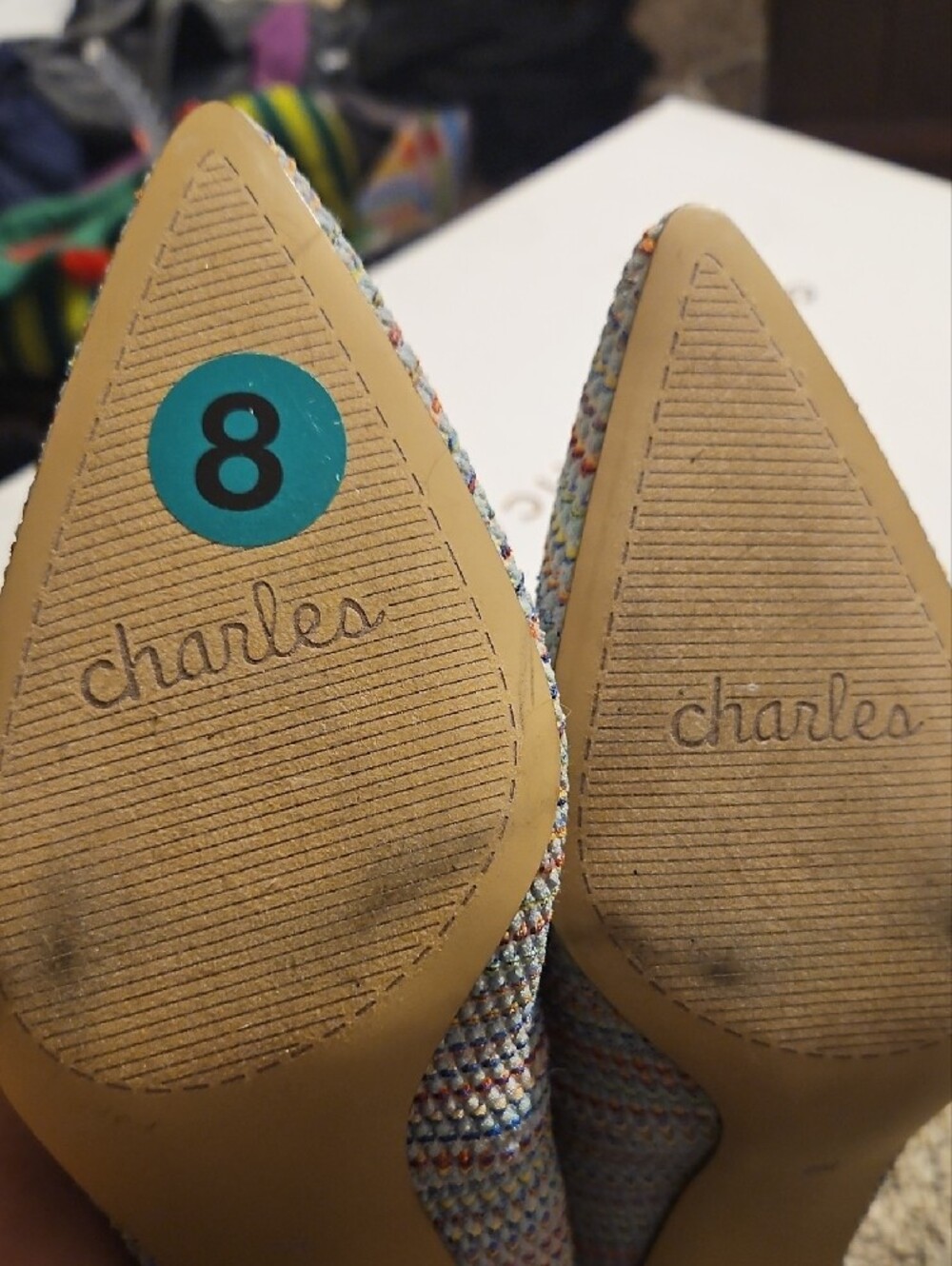 Pointed-Toe Multi-Color Woven Pumps - Women's Size 8 - Picture 2 of 6